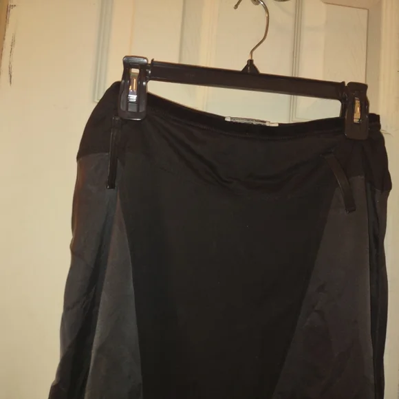 GO By Go Silk Skirt 100% Silk Asymmetrical Hem Midi in Off Black SZ M New $298